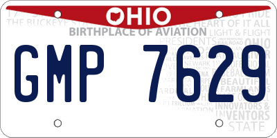 OH license plate GMP7629