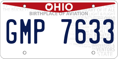 OH license plate GMP7633