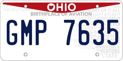 OH license plate GMP7635