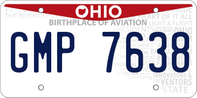 OH license plate GMP7638