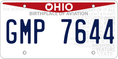 OH license plate GMP7644