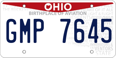 OH license plate GMP7645