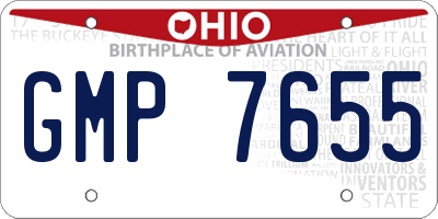 OH license plate GMP7655