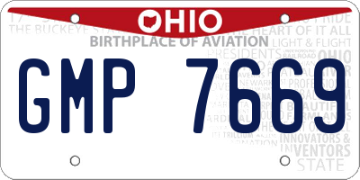 OH license plate GMP7669