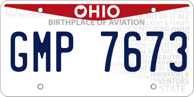OH license plate GMP7673