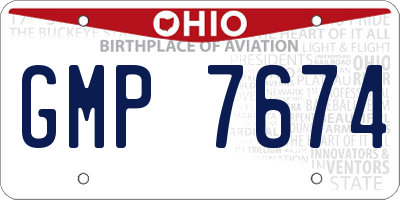 OH license plate GMP7674