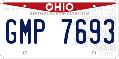 OH license plate GMP7693