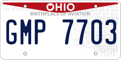 OH license plate GMP7703