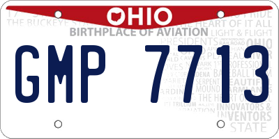 OH license plate GMP7713