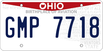 OH license plate GMP7718