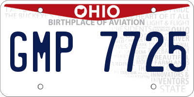 OH license plate GMP7725