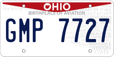 OH license plate GMP7727