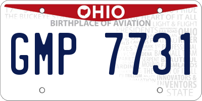 OH license plate GMP7731