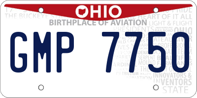 OH license plate GMP7750