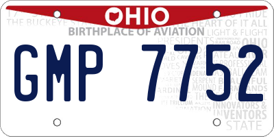OH license plate GMP7752