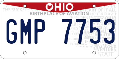 OH license plate GMP7753