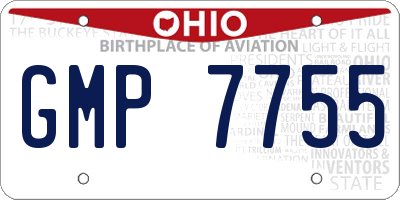 OH license plate GMP7755