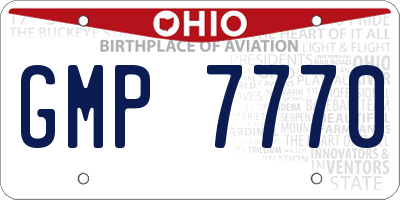 OH license plate GMP7770
