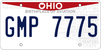 OH license plate GMP7775