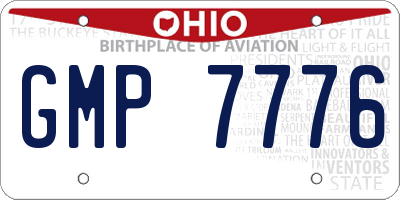 OH license plate GMP7776