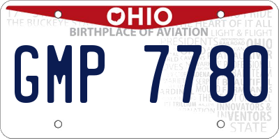 OH license plate GMP7780