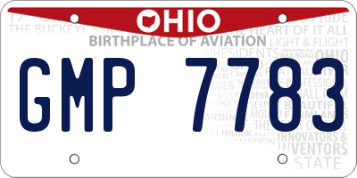OH license plate GMP7783