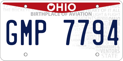 OH license plate GMP7794