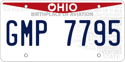 OH license plate GMP7795