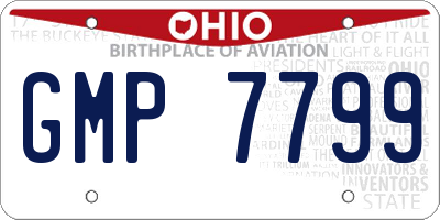 OH license plate GMP7799