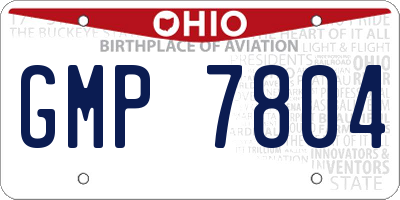 OH license plate GMP7804