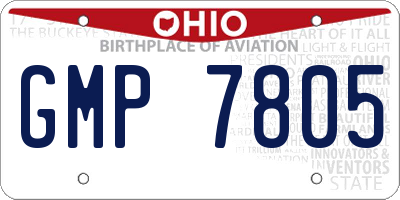 OH license plate GMP7805