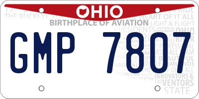 OH license plate GMP7807