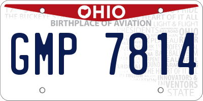 OH license plate GMP7814