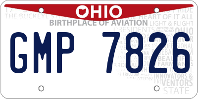 OH license plate GMP7826