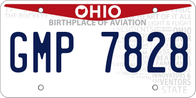 OH license plate GMP7828