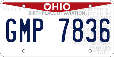 OH license plate GMP7836
