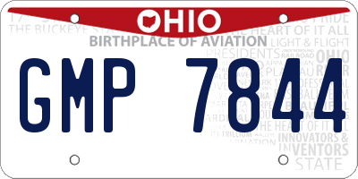 OH license plate GMP7844