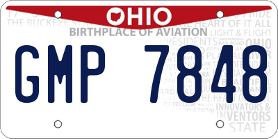 OH license plate GMP7848