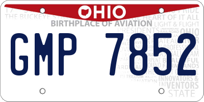 OH license plate GMP7852