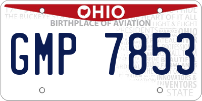 OH license plate GMP7853