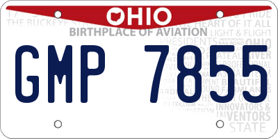 OH license plate GMP7855