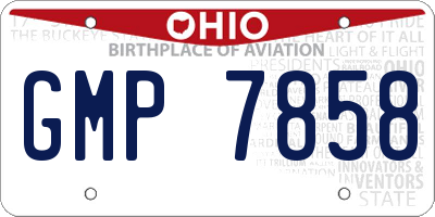 OH license plate GMP7858