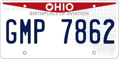 OH license plate GMP7862