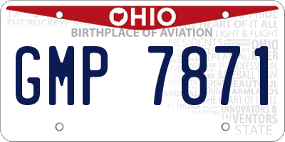 OH license plate GMP7871