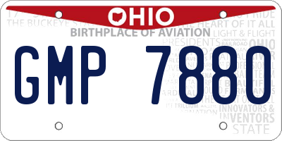 OH license plate GMP7880