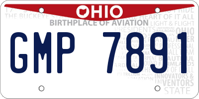 OH license plate GMP7891