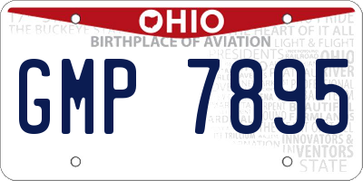 OH license plate GMP7895