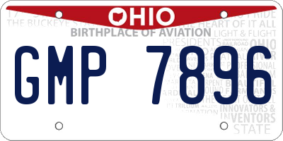 OH license plate GMP7896