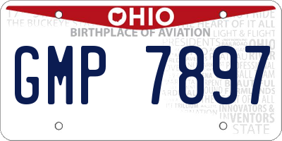 OH license plate GMP7897