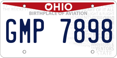 OH license plate GMP7898
